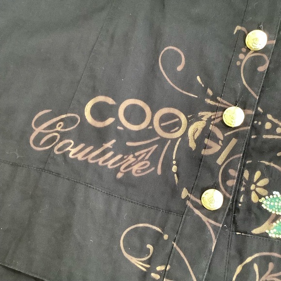 COOGI Eagle and Roses V-neck embellished fitted dress Size L EUC - Picture 8 of 16